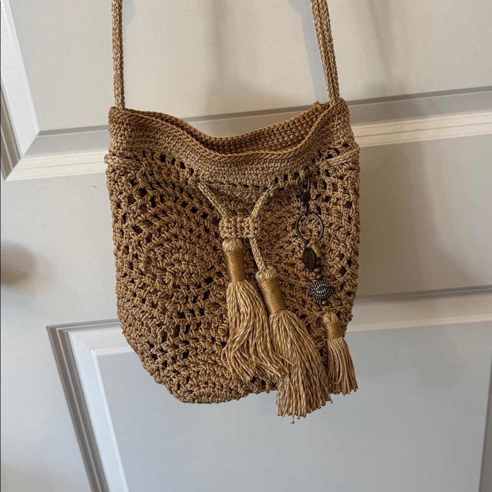 The Sak Tan Crochet Crossbody Bag